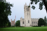 A photograph of Trinity College's campus. 